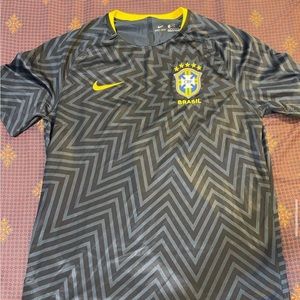 Large Nike Brazil football / soccer jersey. Light and dark grey pattern